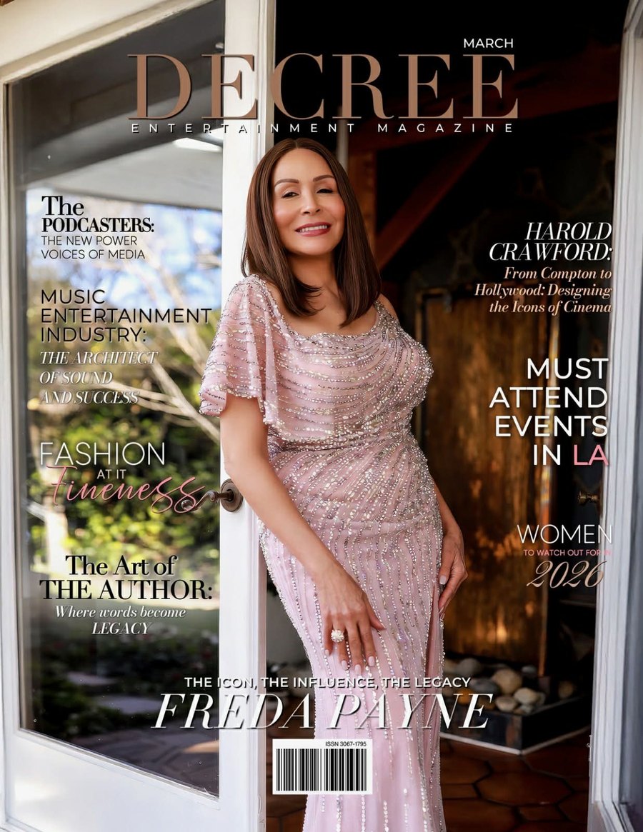 Freda Payne on the cover of Decree Entertainment Magazine, March 2026